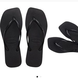Havaianas square flip flop - Black, unused - size 7/8
